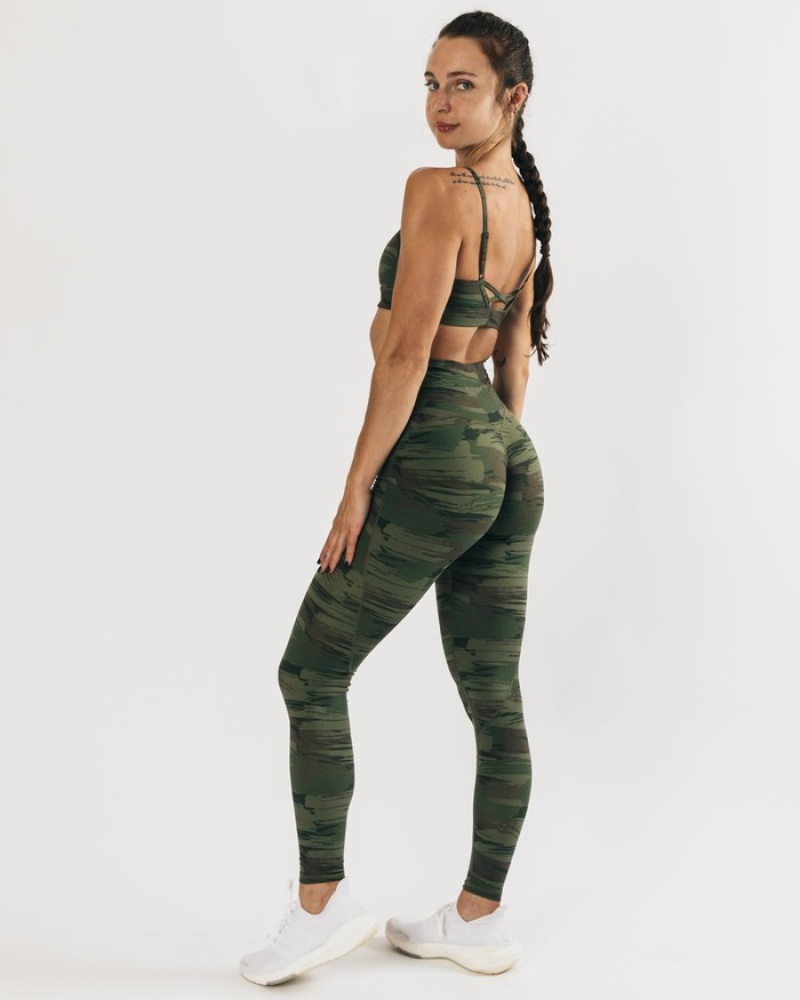 Colanti Dama Alphalete Surface Power Masline Verzi Camuflaj | 683027-SKV