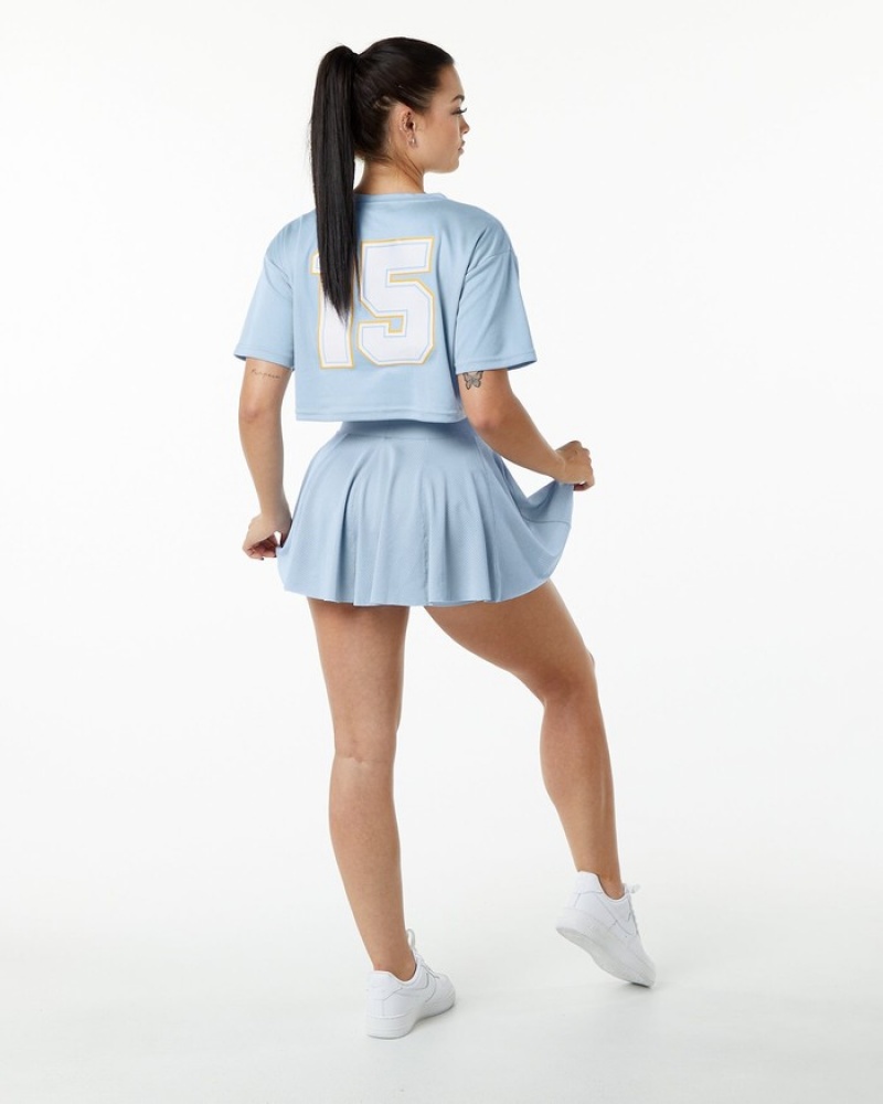 Fuste Dama Alphalete Varsity Albastri Deschis | 290387-NZI