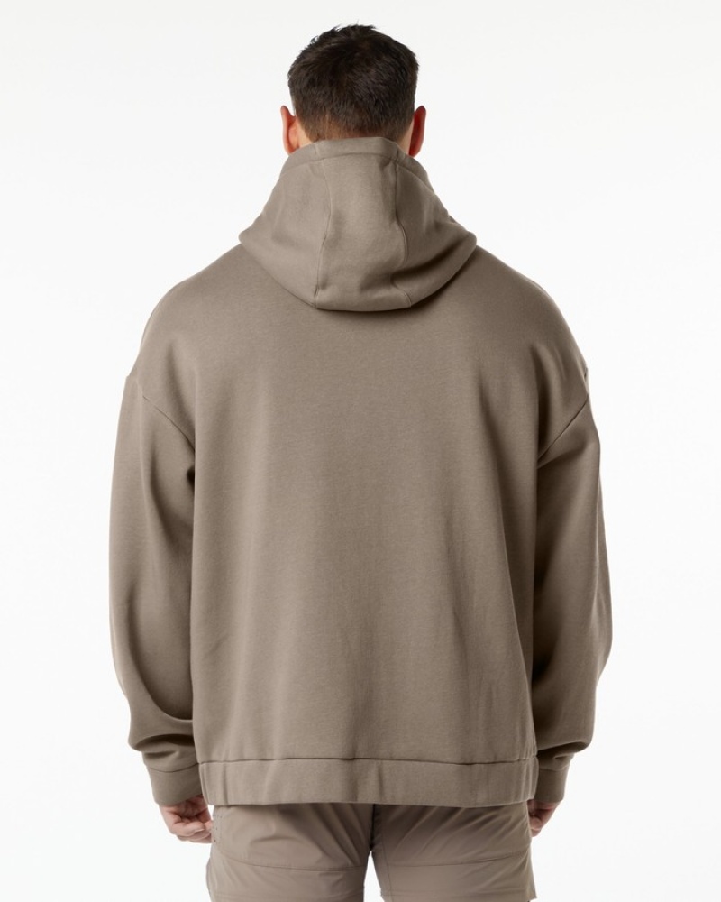 Geaca Barbati Alphalete Clasici Full-Zip Bej | 208416-VOK