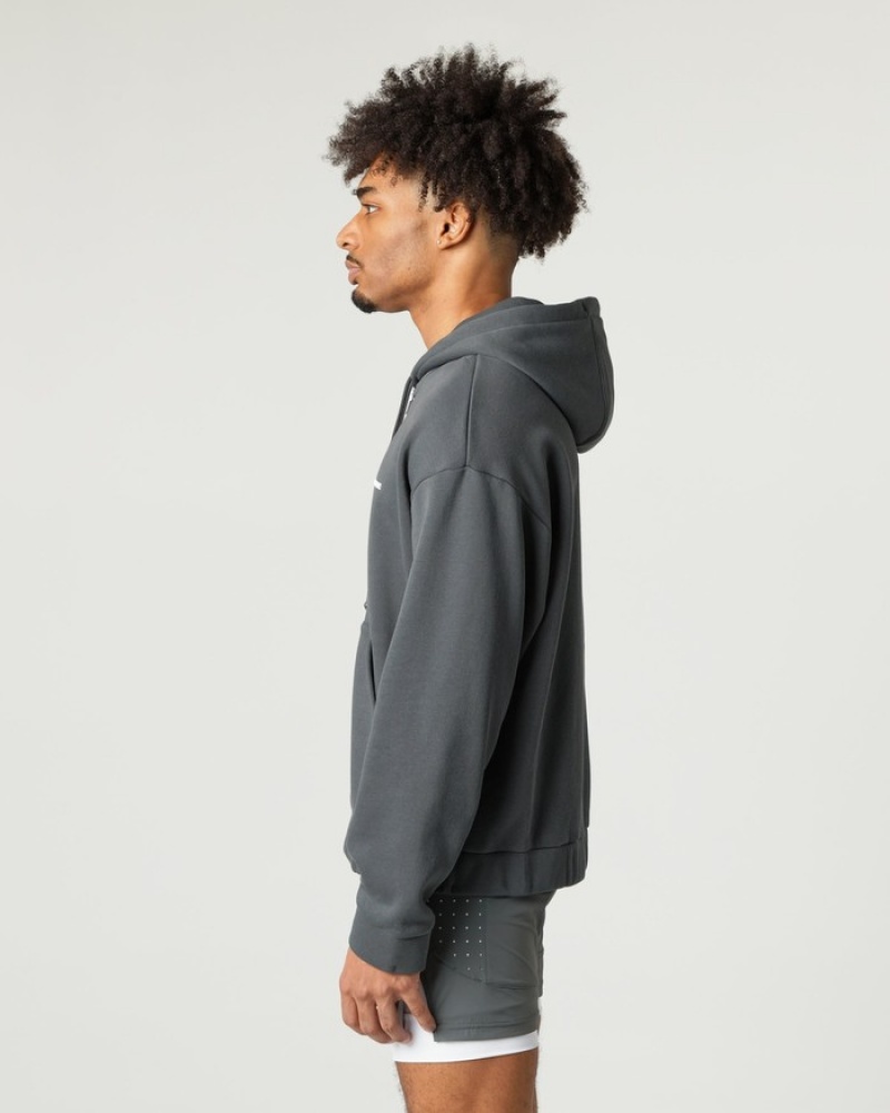 Geaca Barbati Alphalete Clasici Full-Zip Gri | 768132-QKR