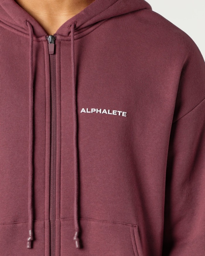 Geaca Barbati Alphalete Clasici Full-Zip Visinii | 075261-ZQJ