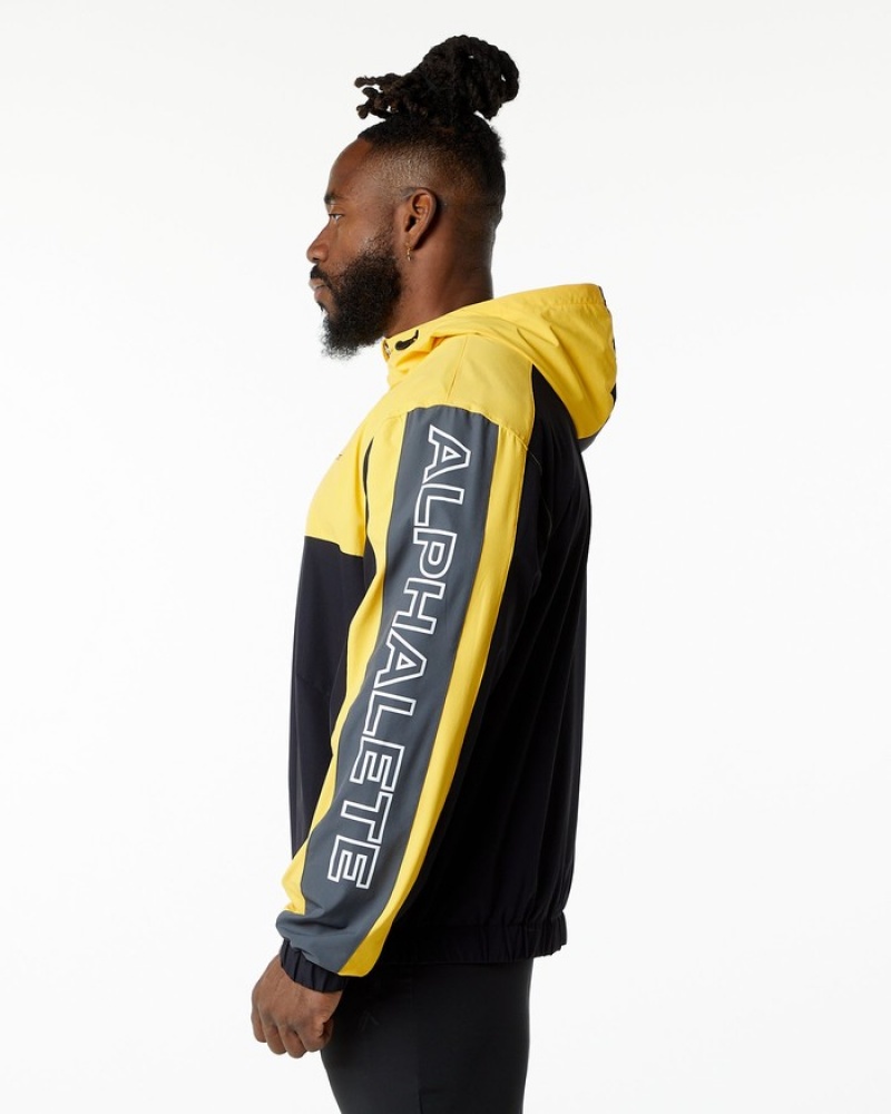 Geaca Barbati Alphalete Infinity Tech Galbeni Negrii | 083542-ZXA