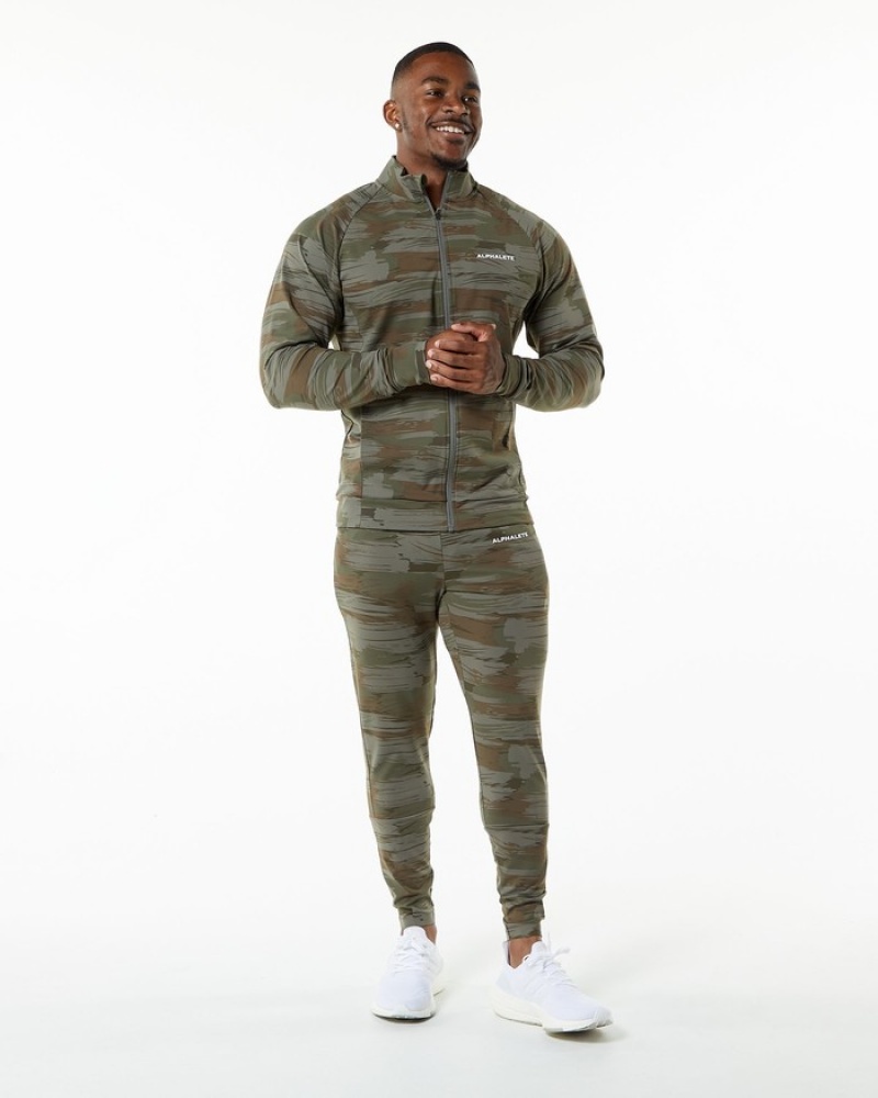 Geaca Barbati Alphalete Trace Masline Verzi Camuflaj | 930718-HJY