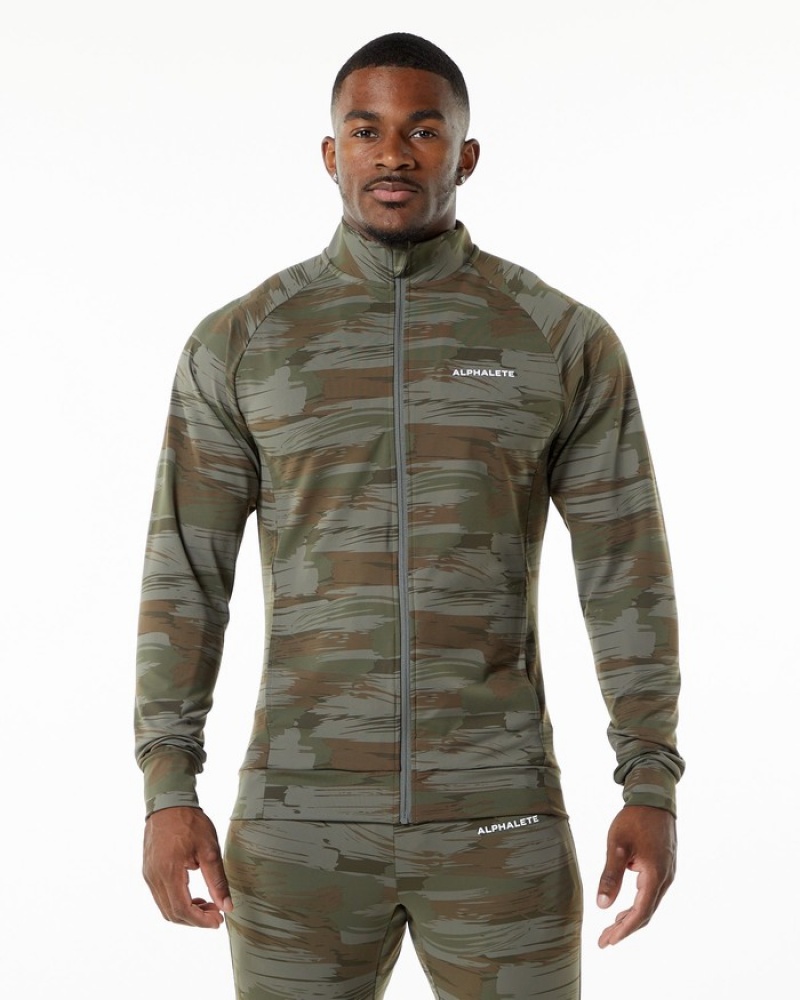 Geaca Barbati Alphalete Trace Masline Verzi Camuflaj | 930718-HJY