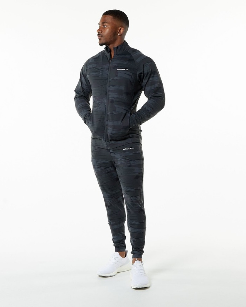Geaca Barbati Alphalete Trace Negrii Camuflaj | 593872-BHA