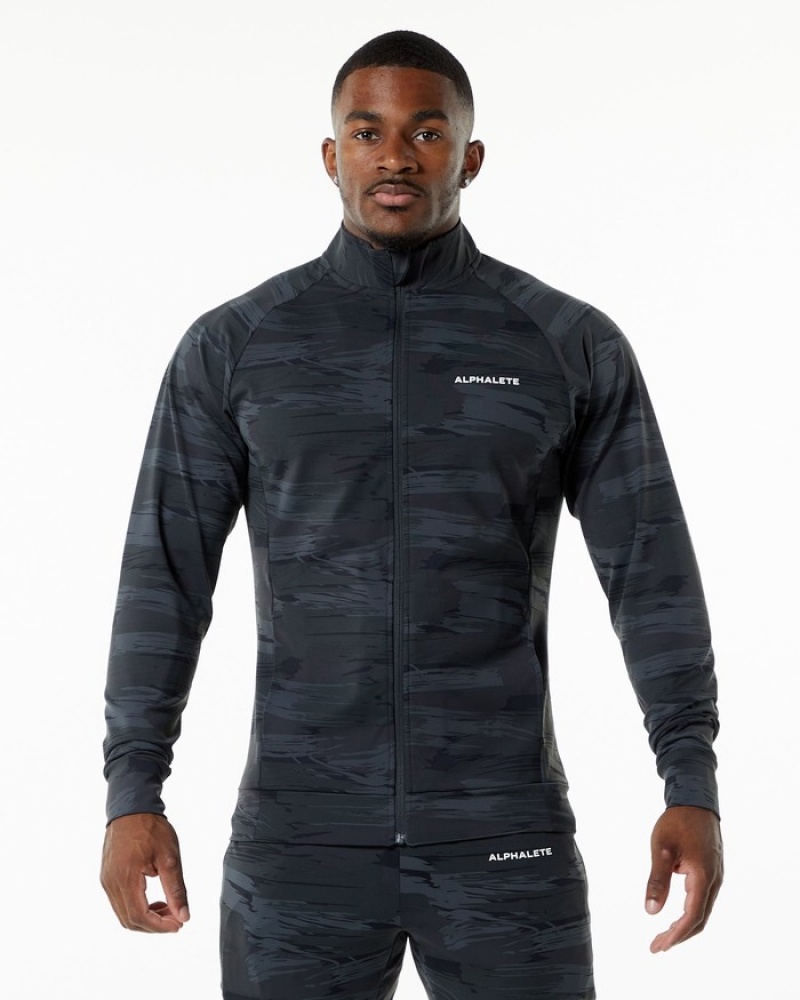 Geaca Barbati Alphalete Trace Negrii Camuflaj | 593872-BHA