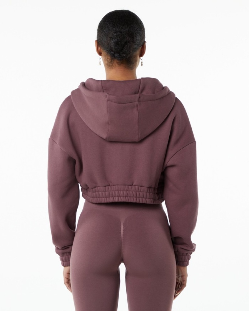 Geaca Dama Alphalete Classicital Full-Zip Crop Violet | 674592-PSN