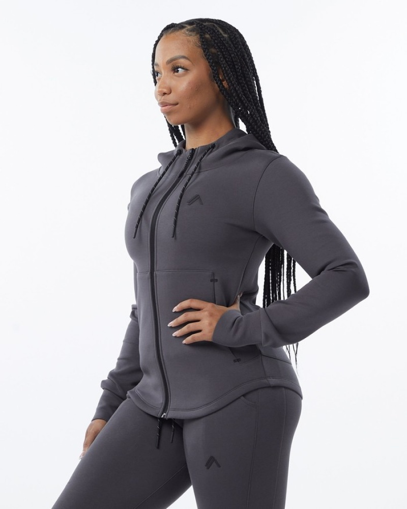 Geaca Dama Alphalete ELMTS Atletism Gri | 728410-RYI