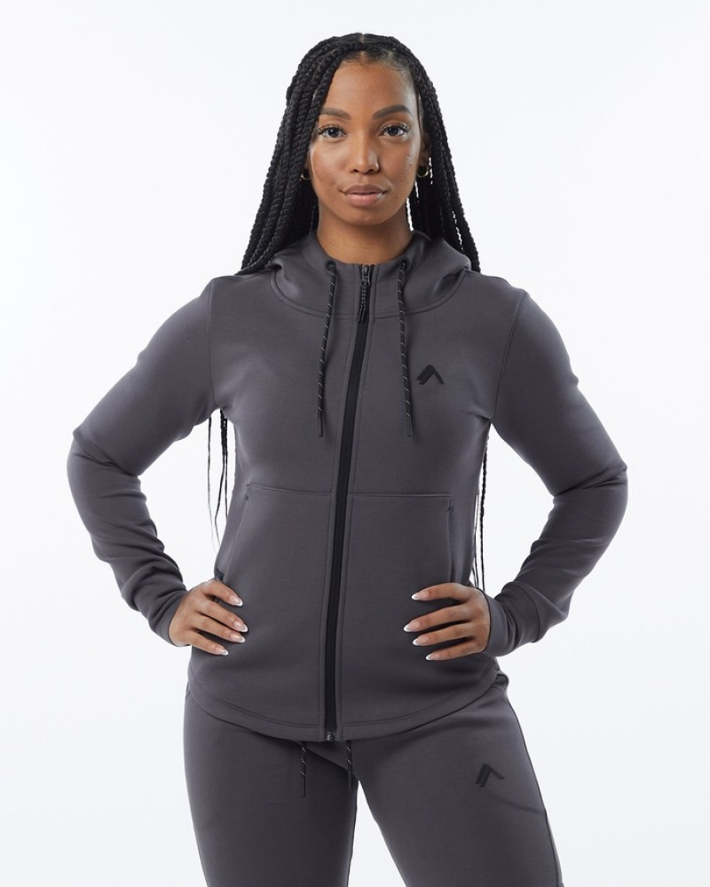 Geaca Dama Alphalete ELMTS Atletism Gri | 728410-RYI