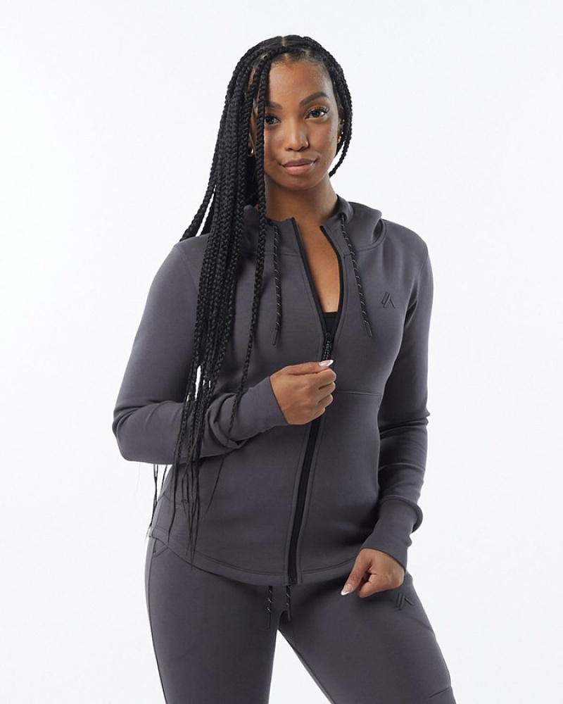 Geaca Dama Alphalete ELMTS Atletism Gri | 728410-RYI