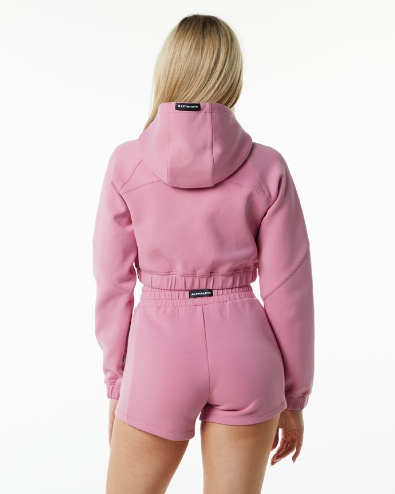 Geaca Dama Alphalete ELMTS Full-Zip Crop Roz | 692450-FTN