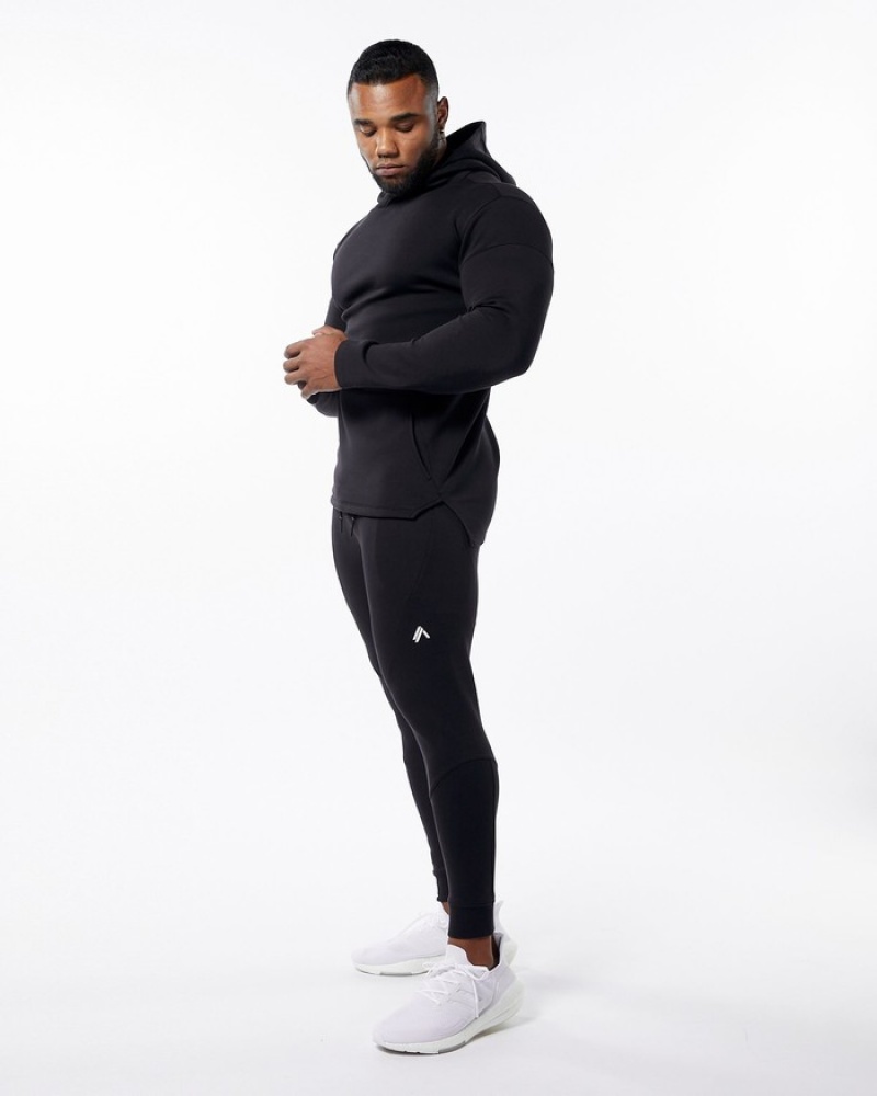 Hanorac Cu Gluga Barbati Alphalete ELMTS Fitted Negrii | 961807-YXW