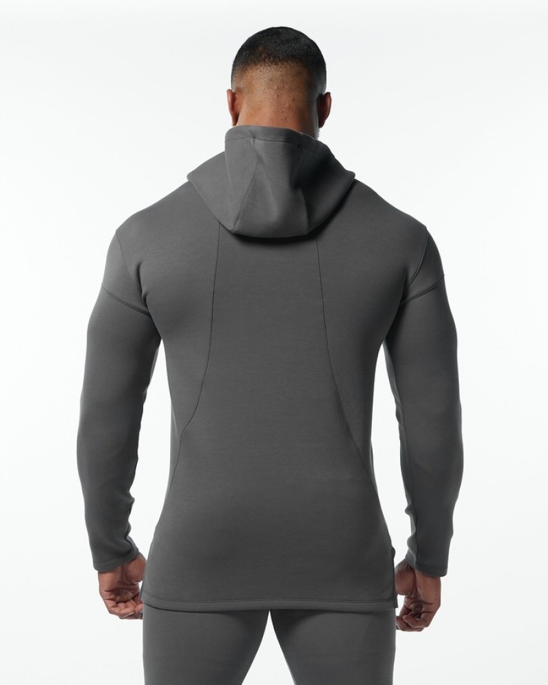 Hanorac Cu Gluga Barbati Alphalete ELMTS Fitted Gri | 086573-LIH