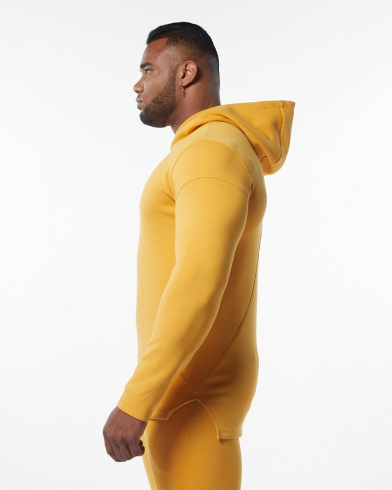 Hanorac Cu Gluga Barbati Alphalete ELMTS Fitted Galbeni | 347659-RMA
