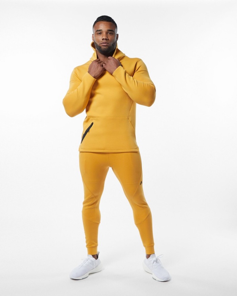 Hanorac Cu Gluga Barbati Alphalete ELMTS Fitted Galbeni | 347659-RMA