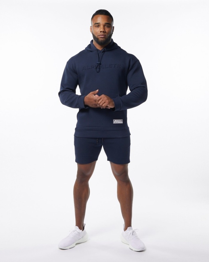 Hanorac Cu Gluga Barbati Alphalete ELMTS Bleumarin | 459038-AYO