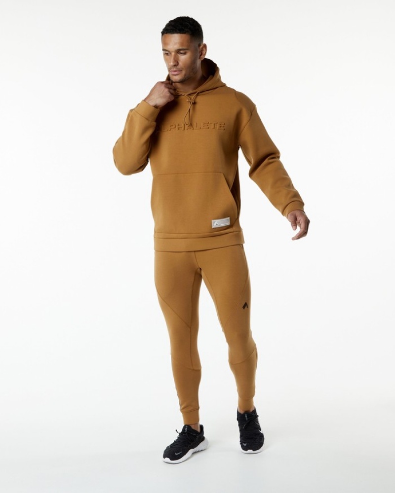 Hanorac Cu Gluga Barbati Alphalete ELMTS Kaki | 985261-TQN