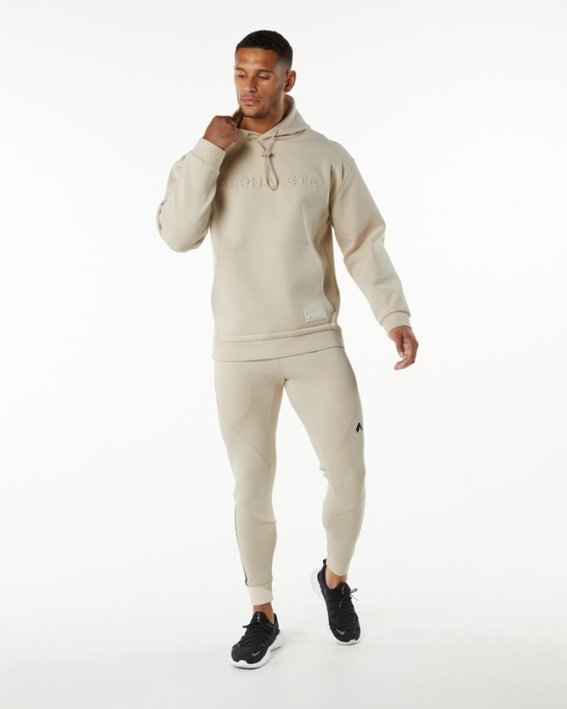 Hanorac Cu Gluga Barbati Alphalete ELMTS Galbeni Deschis | 750614-ODN