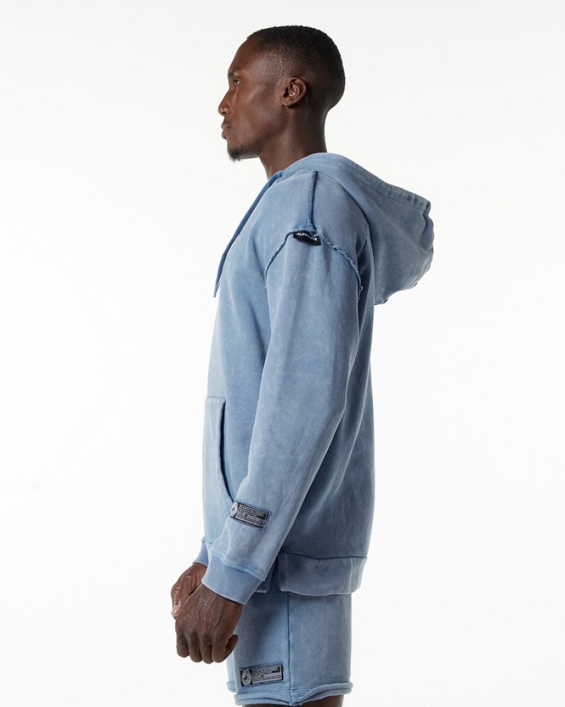 Hanorac Cu Gluga Barbati Alphalete Very Terry Albastri | 670925-ZND