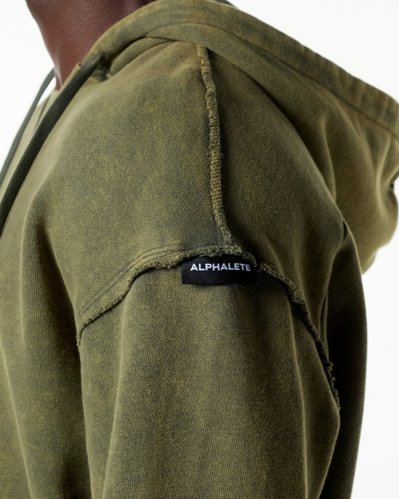 Hanorac Cu Gluga Barbati Alphalete Very Terry Verzi | 936457-VFK