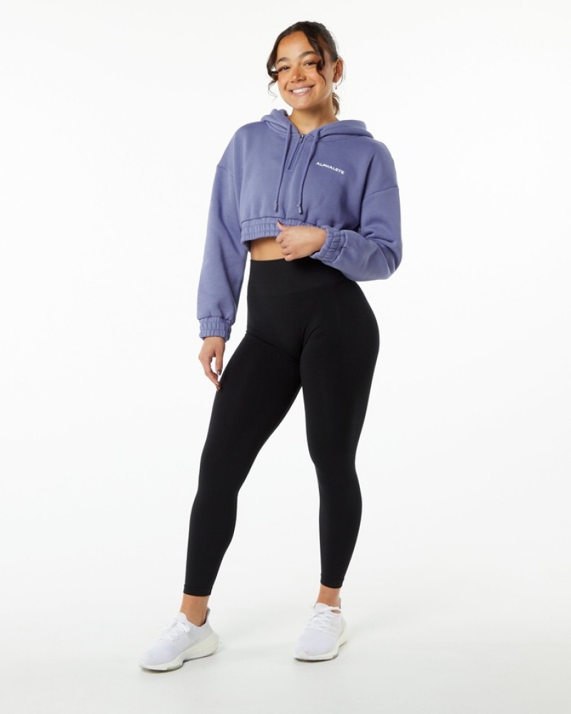 Hanorac Cu Gluga Dama Alphalete Classicital Crop Violet | 865074-BVU