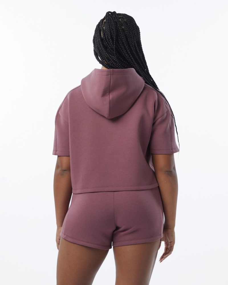 Hanorac Cu Gluga Dama Alphalete ELMTS Half Sleeve Violet | 570384-VZK