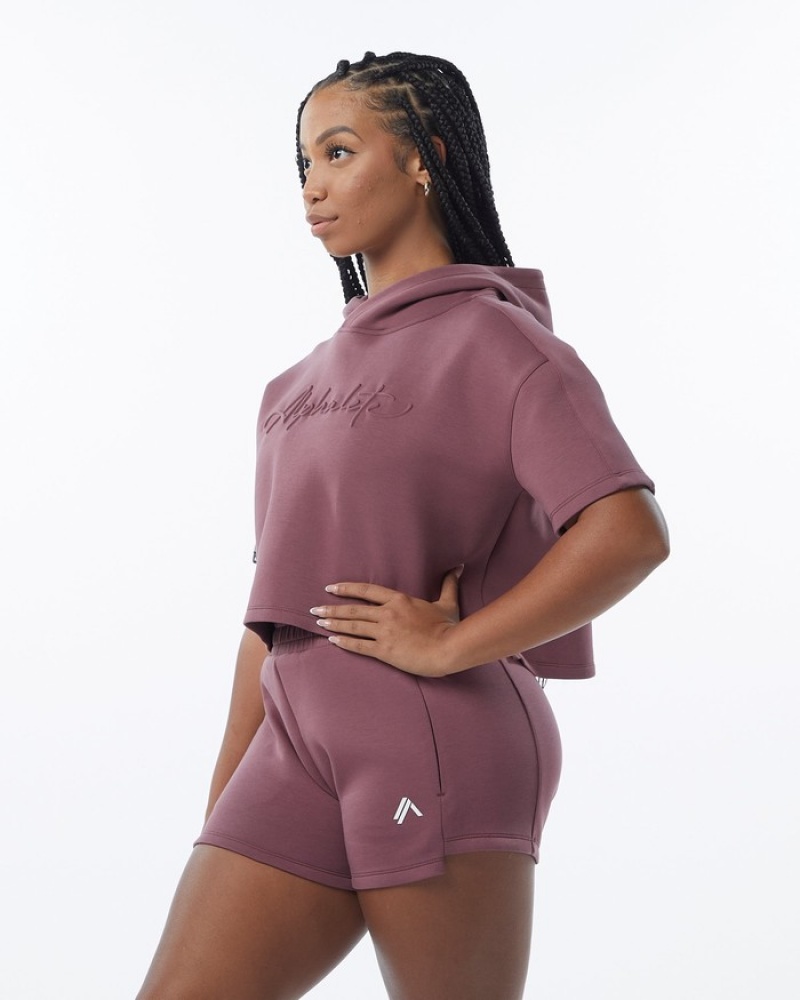 Hanorac Cu Gluga Dama Alphalete ELMTS Half Sleeve Violet | 570384-VZK