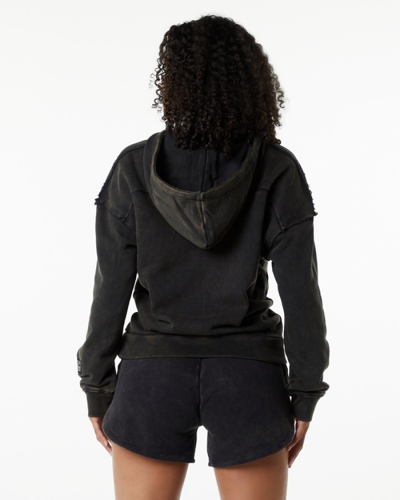 Hanorac Cu Gluga Dama Alphalete Very Terry Negrii | 849502-WGH