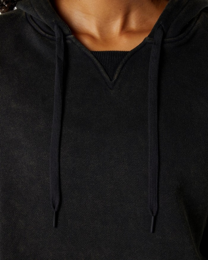 Hanorac Cu Gluga Dama Alphalete Very Terry Negrii | 849502-WGH