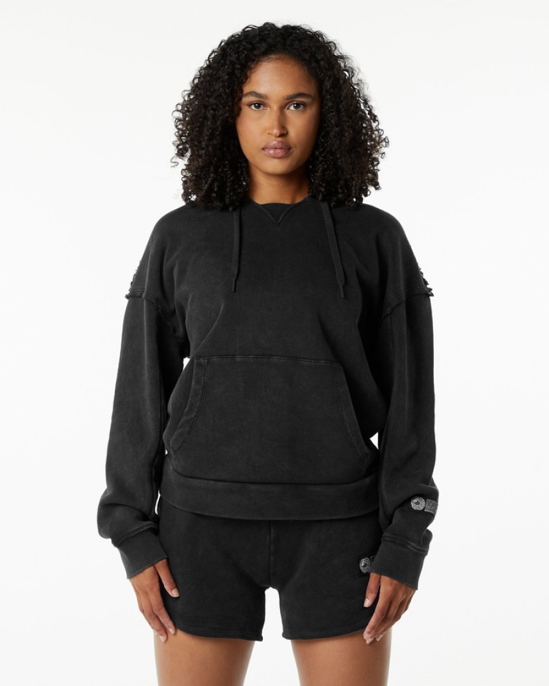 Hanorac Cu Gluga Dama Alphalete Very Terry Negrii | 849502-WGH