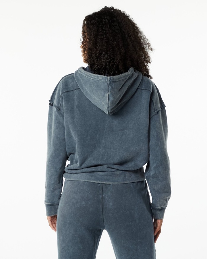Hanorac Cu Gluga Dama Alphalete Very Terry Albastri | 312096-LPA