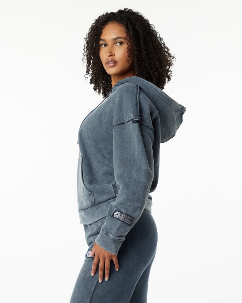 Hanorac Cu Gluga Dama Alphalete Very Terry Albastri | 312096-LPA