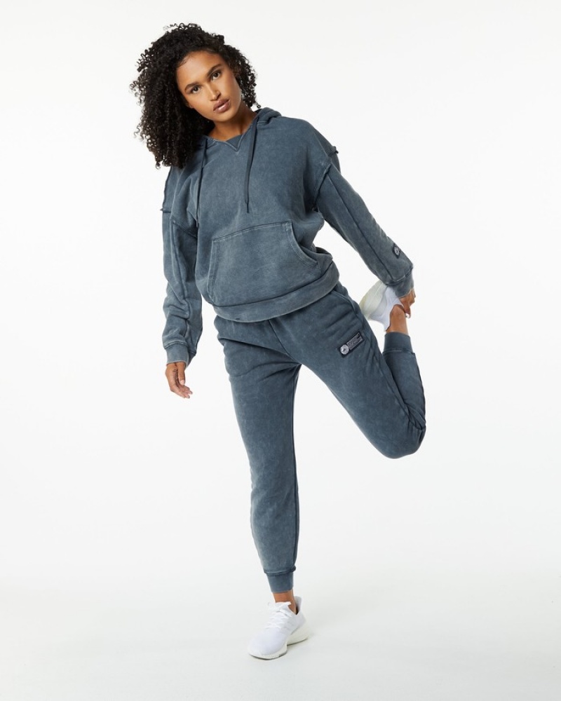 Hanorac Cu Gluga Dama Alphalete Very Terry Albastri | 312096-LPA