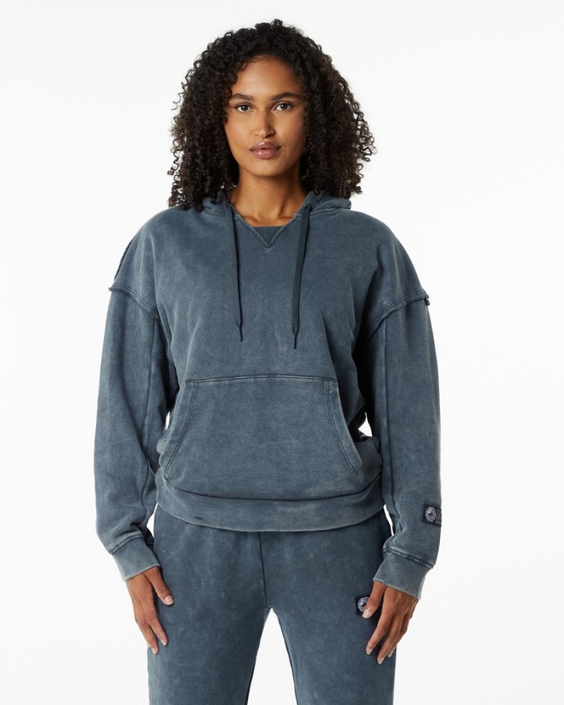 Hanorac Cu Gluga Dama Alphalete Very Terry Albastri | 312096-LPA