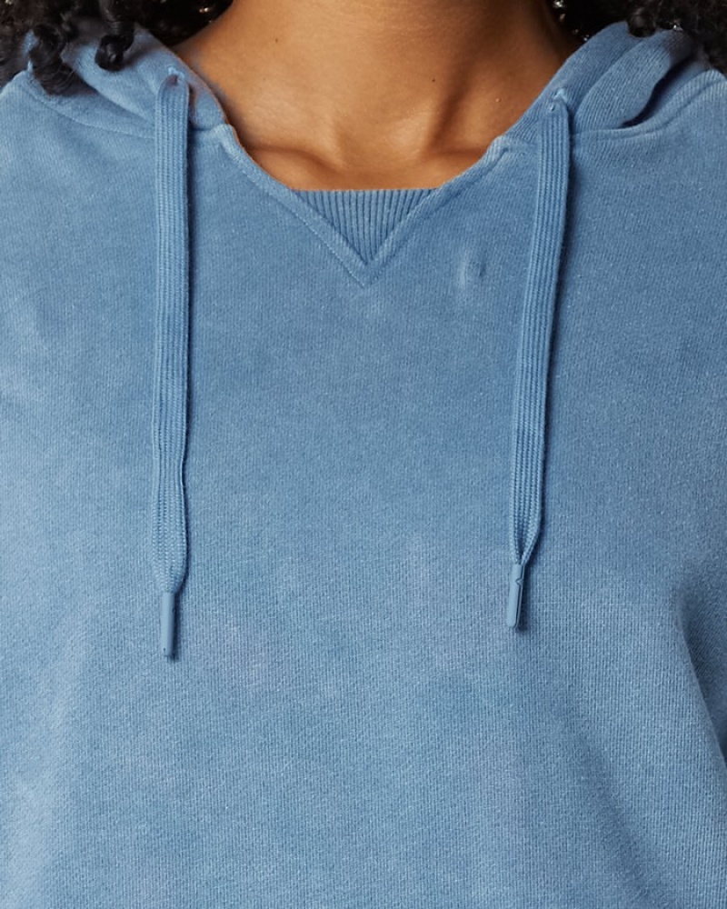 Hanorac Cu Gluga Dama Alphalete Very Terry Albastri | 217453-XHJ
