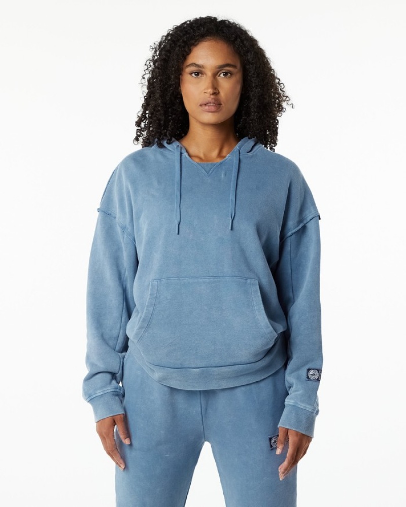 Hanorac Cu Gluga Dama Alphalete Very Terry Albastri | 217453-XHJ