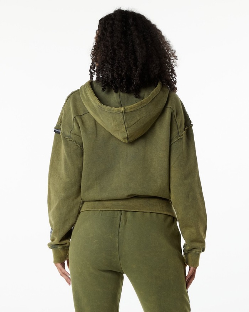 Hanorac Cu Gluga Dama Alphalete Very Terry Verzi | 310825-ZOH