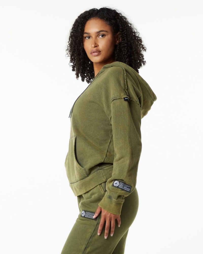 Hanorac Cu Gluga Dama Alphalete Very Terry Verzi | 310825-ZOH