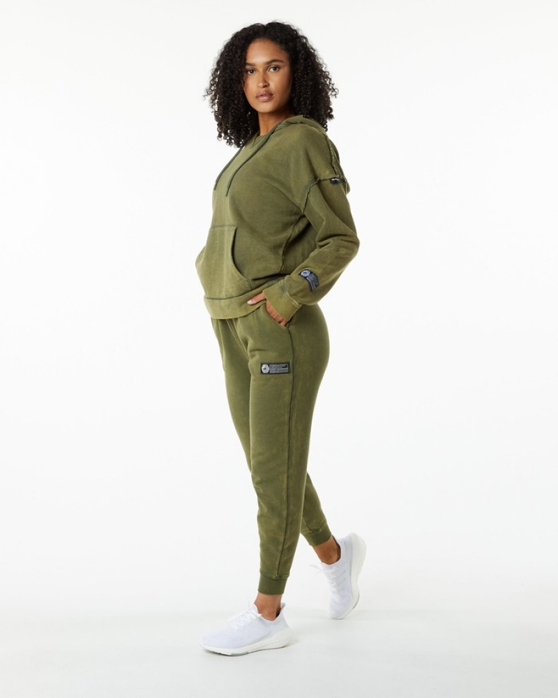 Hanorac Cu Gluga Dama Alphalete Very Terry Verzi | 310825-ZOH