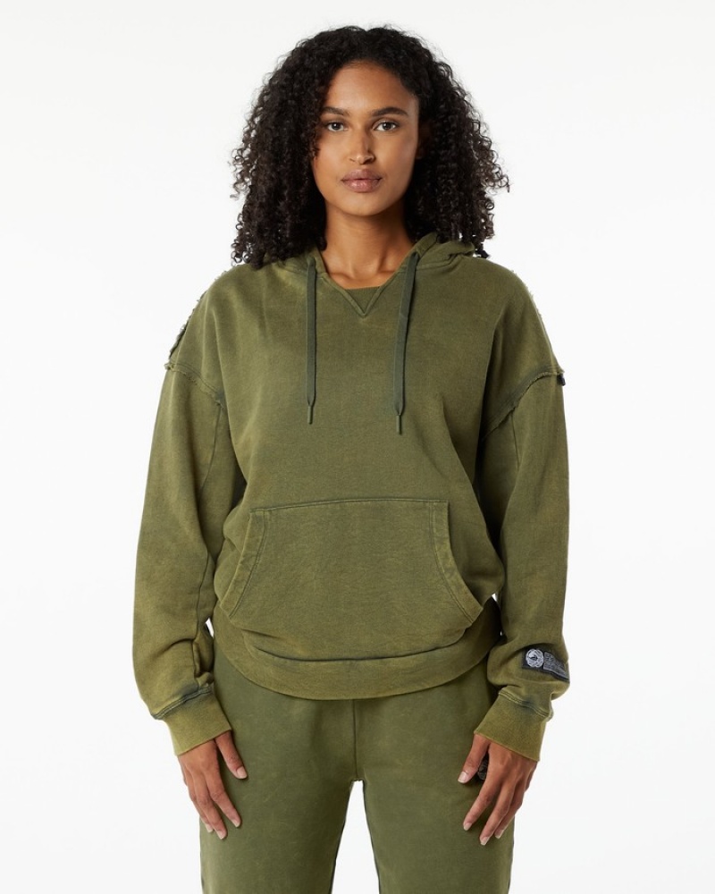 Hanorac Cu Gluga Dama Alphalete Very Terry Verzi | 310825-ZOH