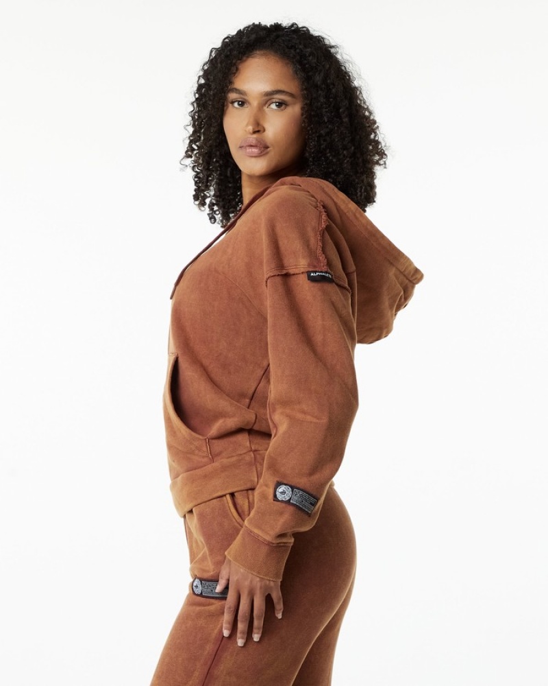 Hanorac Cu Gluga Dama Alphalete Very Terry Maro | 036927-OGT