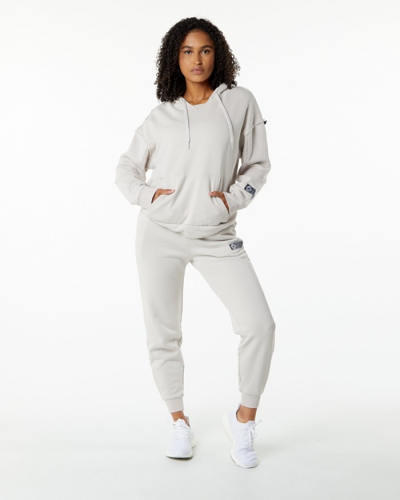 Hanorac Cu Gluga Dama Alphalete Very Terry Albi | 214890-IDH
