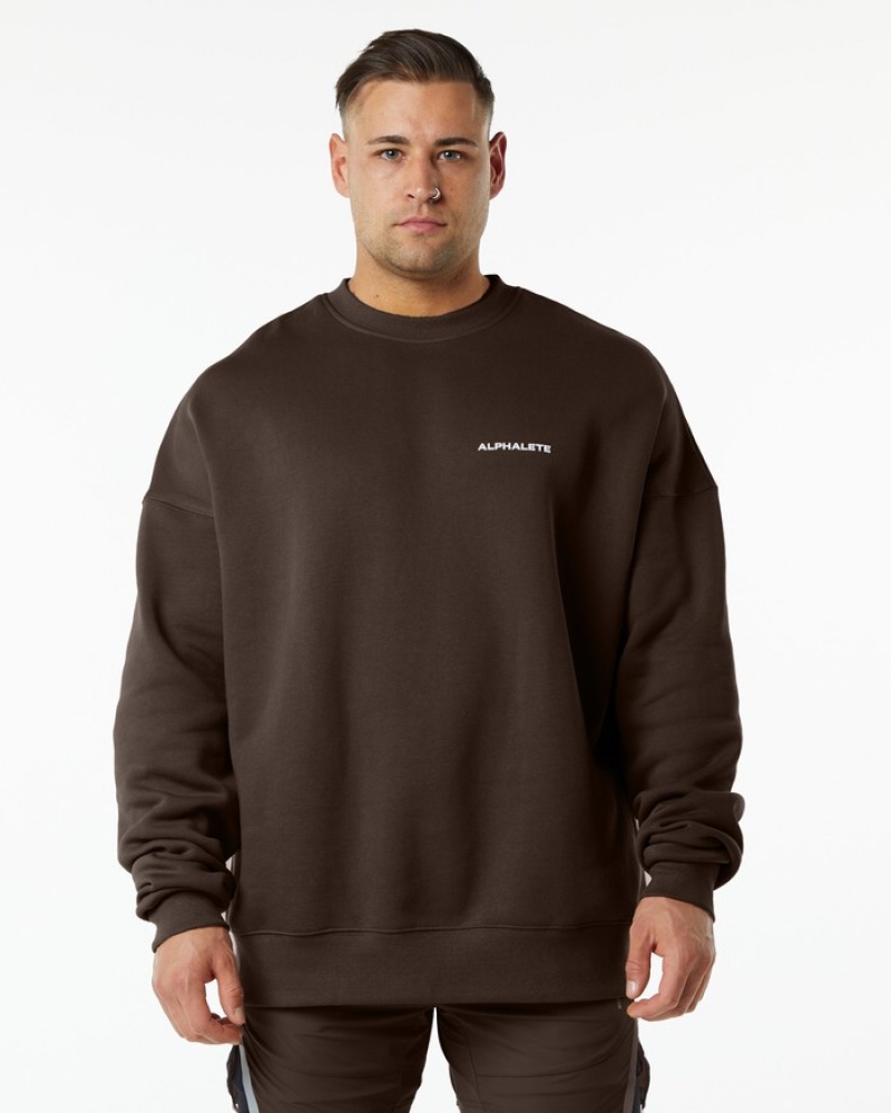 Hanorace Barbati Alphalete Clasici Crew Maro | 704682-SXV