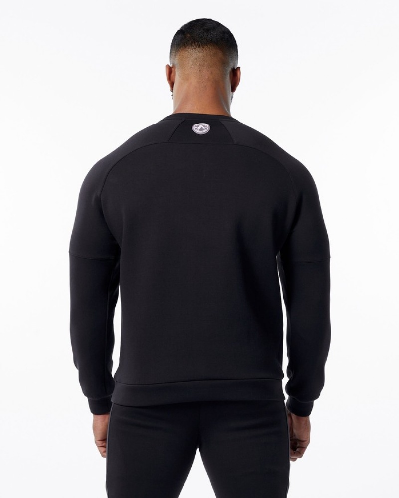 Hanorace Barbati Alphalete ELMTS Crewneck Negrii | 546380-OUX