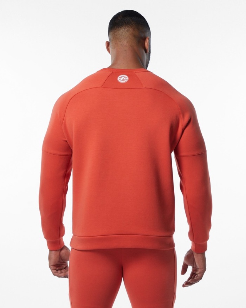 Hanorace Barbati Alphalete ELMTS Crewneck Portocalii | 170259-GNQ