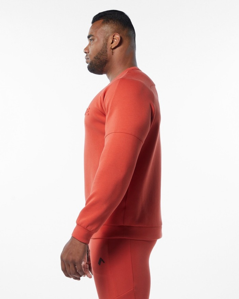Hanorace Barbati Alphalete ELMTS Crewneck Portocalii | 170259-GNQ