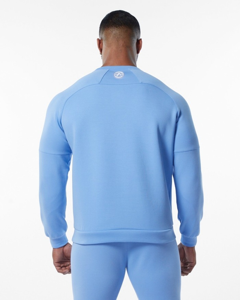 Hanorace Barbati Alphalete ELMTS Crewneck Albastri Deschis | 329485-LOG