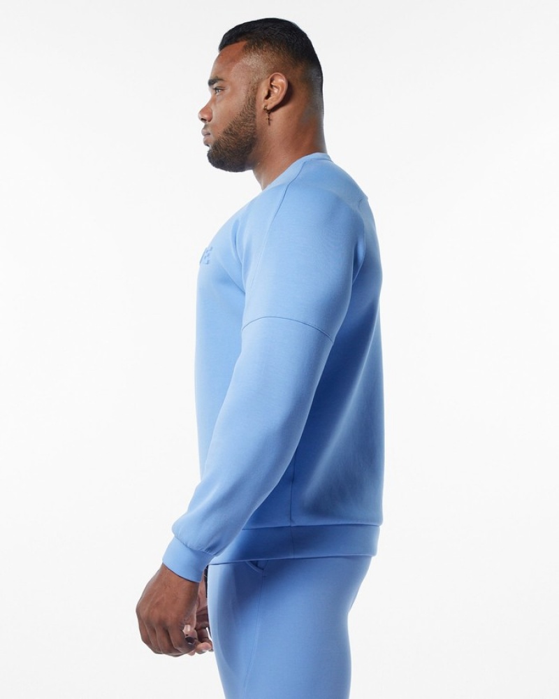 Hanorace Barbati Alphalete ELMTS Crewneck Albastri Deschis | 329485-LOG