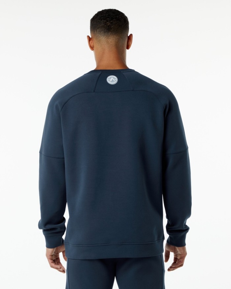 Hanorace Barbati Alphalete ELMTS Crewneck Bleumarin | 694715-STP