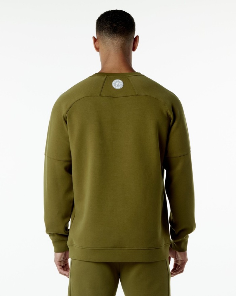 Hanorace Barbati Alphalete ELMTS Crewneck Verzi | 902581-CZY